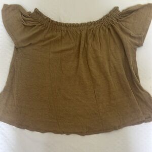 Philosophy blouse size S 100% linen mocha mousse
